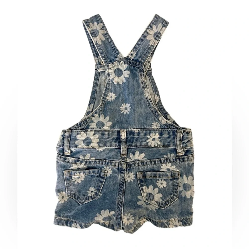 Children’s Place Baby Girl Floral Denim Shortalls | 6-9M